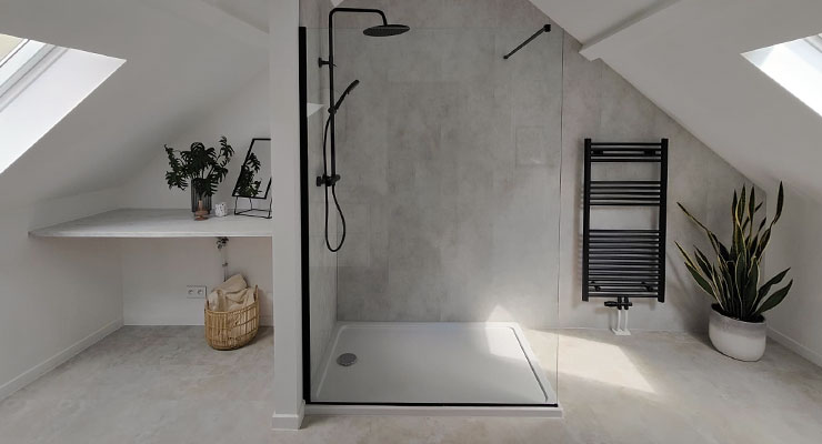 salle de bain avec vinyle duplex